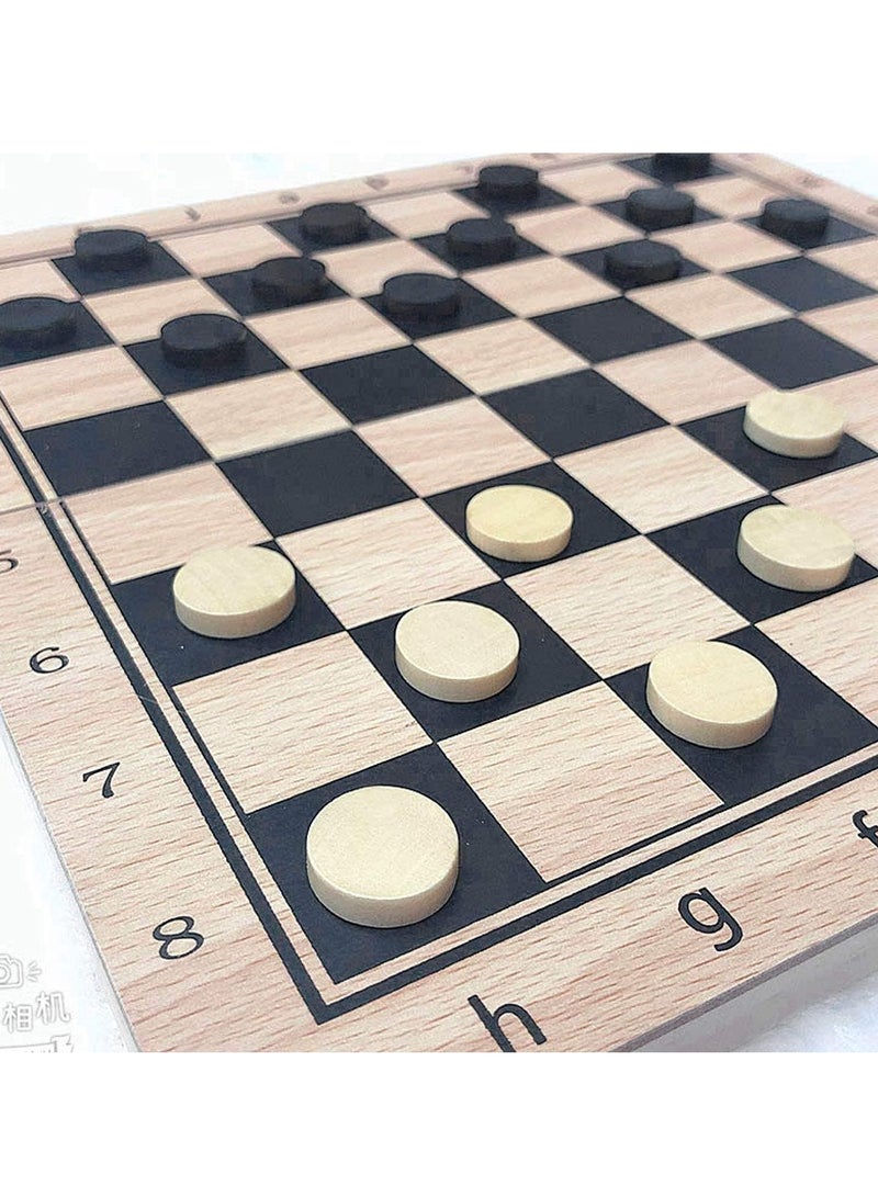 COOLBABY Large Chess, Checkers & Backgammon 3 in 1 Set - Outdoor & Travel Learning Game - Magnetic Chess Board - Wooden Chess Set (Size: 39 x 39 cm)