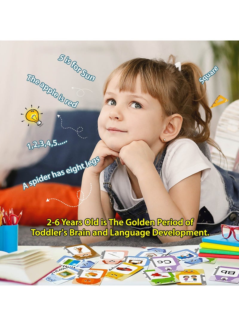 English-Arabic Flash Cards Learning Machine for Toddlers | 198 Cards, 396 Words | Educational Toy for 3-6 Year Old  Speech Therapy, Word Games, Early Education