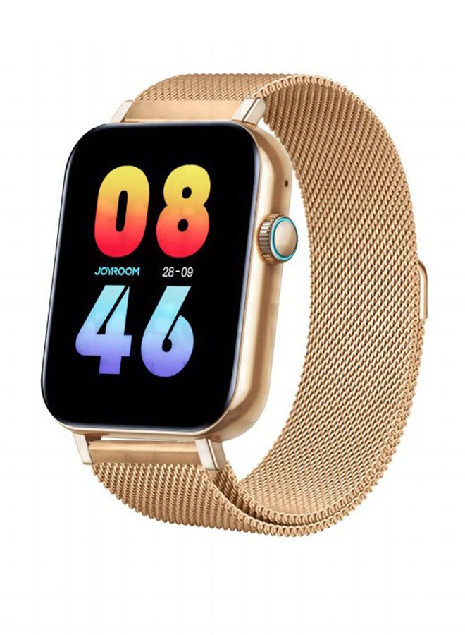 300 mAh JR-FT5 Fit-Life Smart Watch, Make And Receive Calls 1.83-Inch Hd Screen Health Monitoring, Compatible With Apple & Android Phones, Metal Silicone Strap Rose Gold