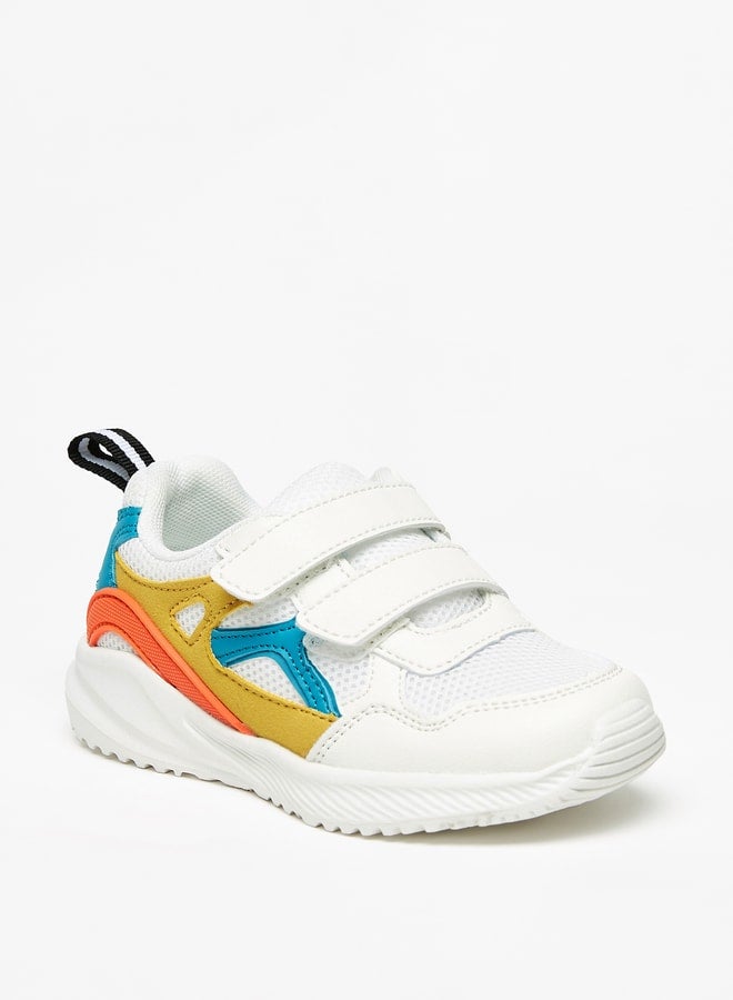 Boy's Colourblock Sports Shoes with Hook and Loop Closure