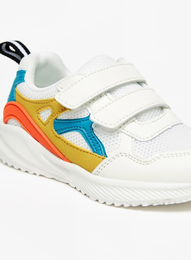 Boy's Colourblock Sports Shoes with Hook and Loop Closure