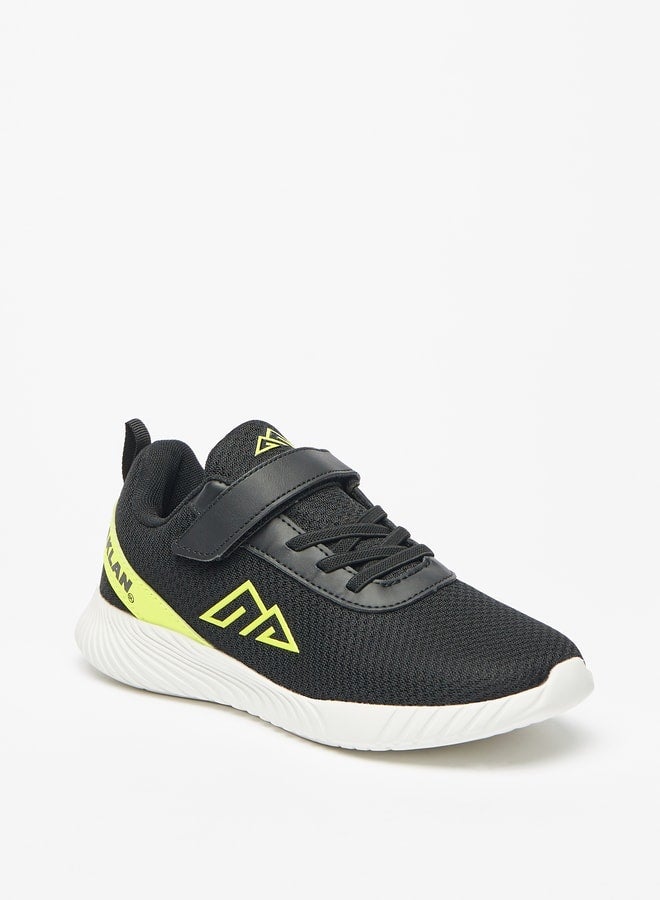 Boy's Textured Sports Shoes With Hook And Loop Closure