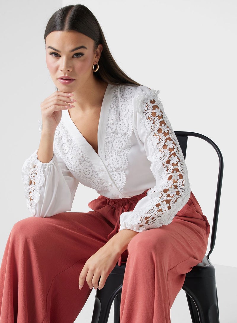 Lace Sleeved Top