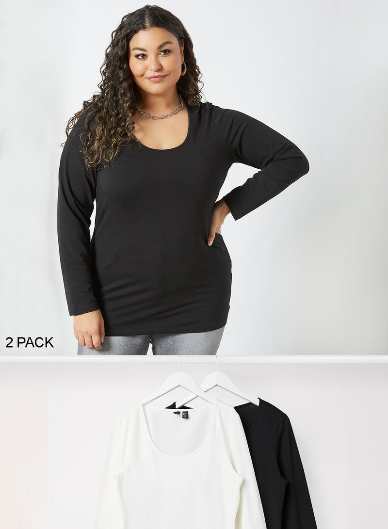 Plus Size Basic Top (Pack of 2) Multicolour