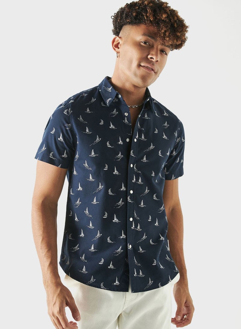 Little Bird Print Regular Fit Shirt