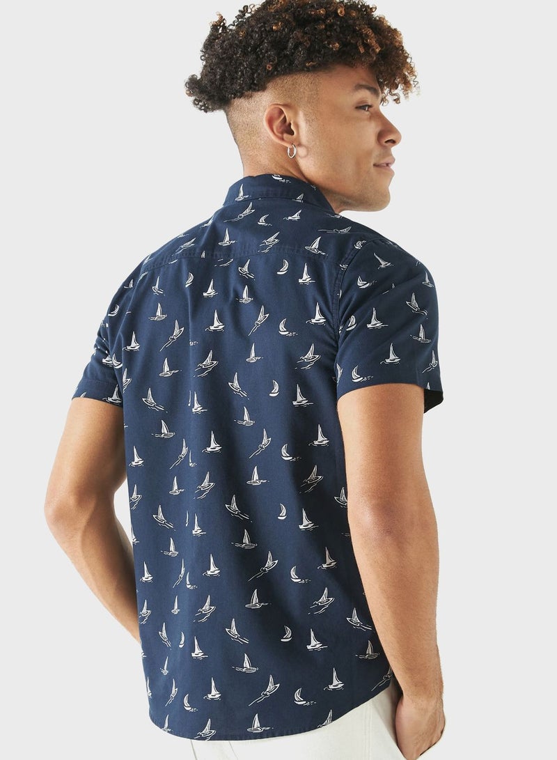 Little Bird Print Regular Fit Shirt