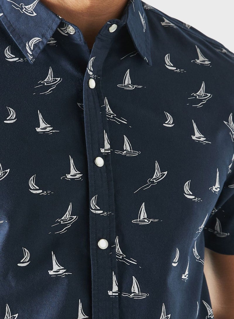 Little Bird Print Regular Fit Shirt