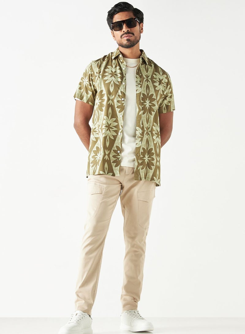 Flower Print Relaxed Fit Shirt