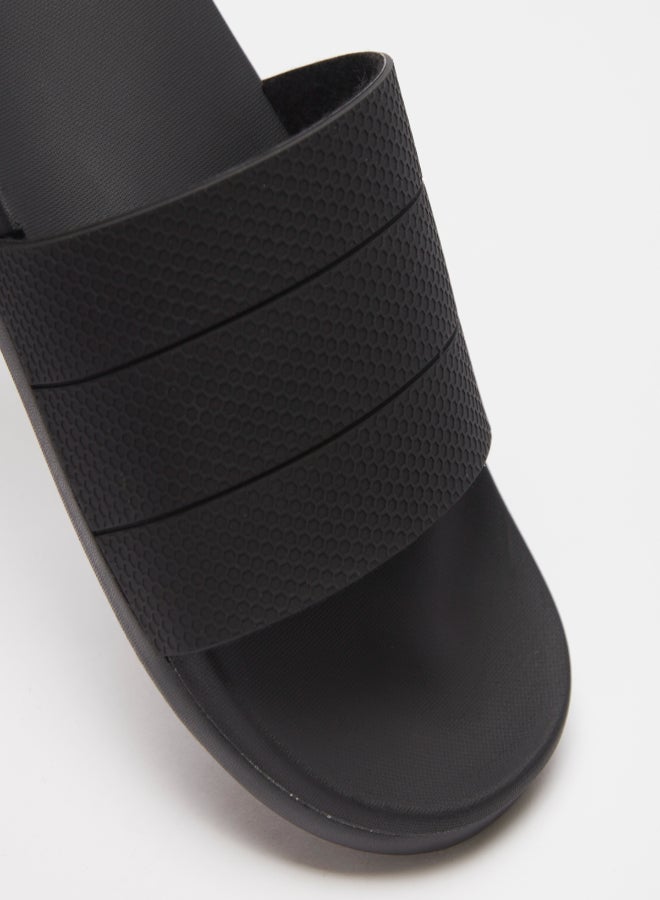 Men's Textured Slides Black