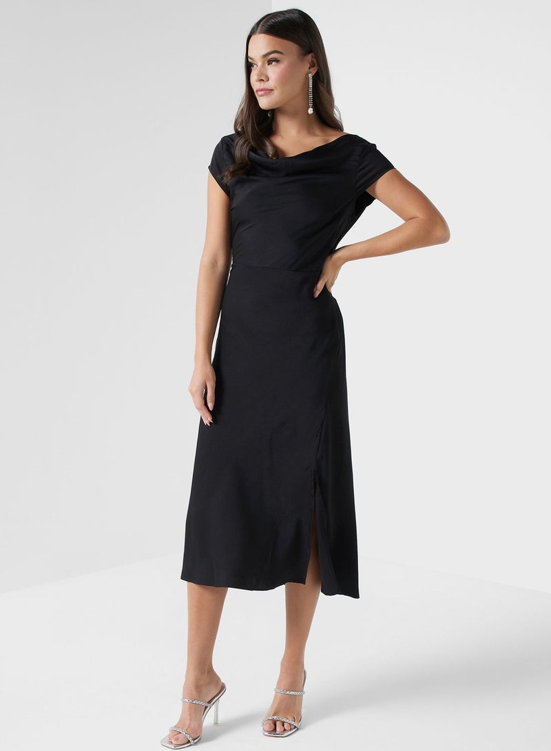 Cowl Neck Midi Dress