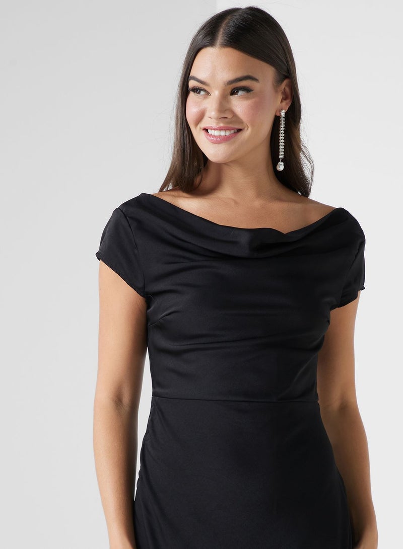Cowl Neck Midi Dress
