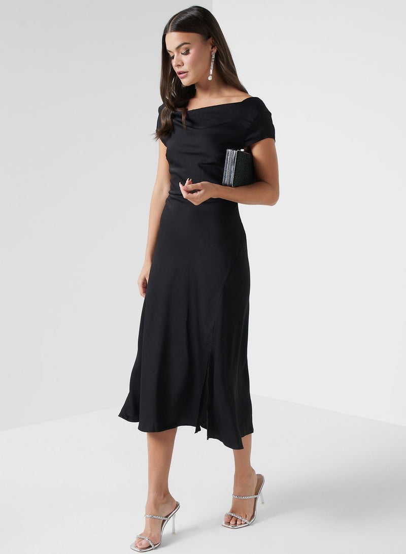 Cowl Neck Midi Dress
