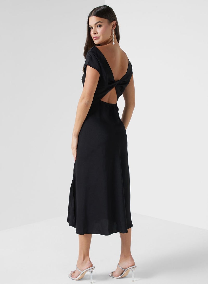 Cowl Neck Midi Dress