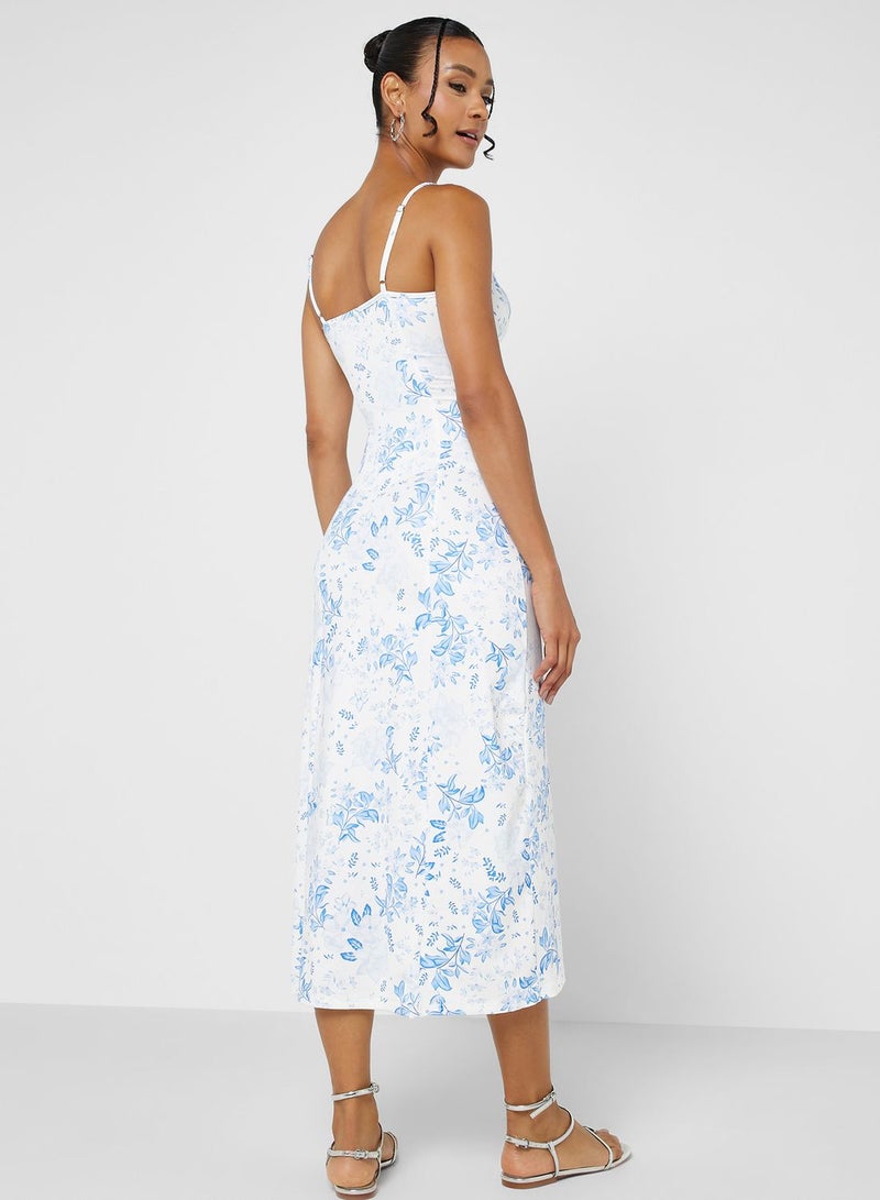 Floral Lace Trim Dress