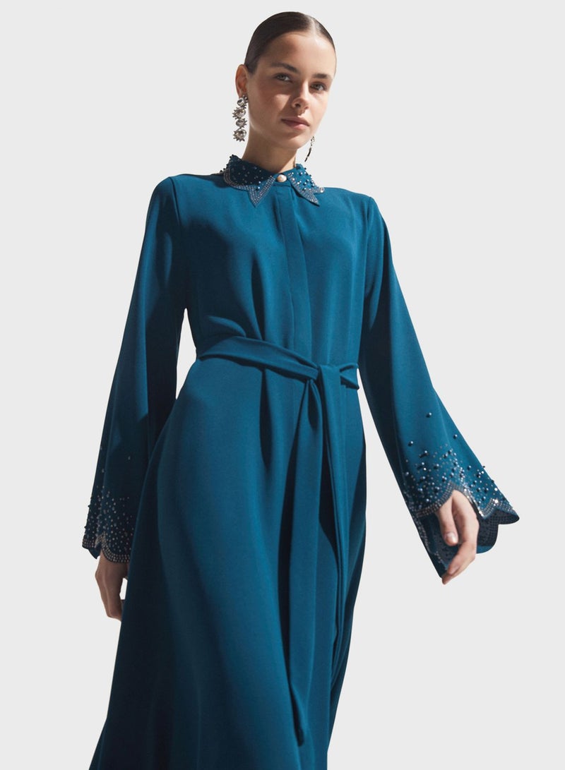 Embellieshed Belted Maxi Dress