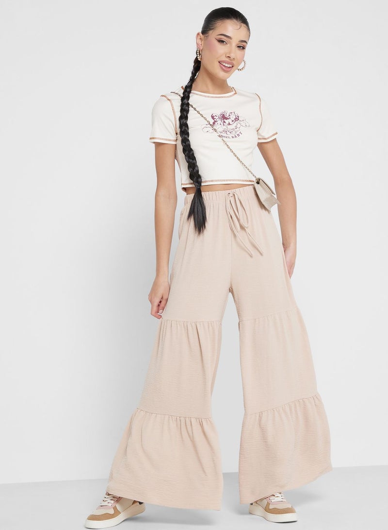 Flared Tiered Style Pant