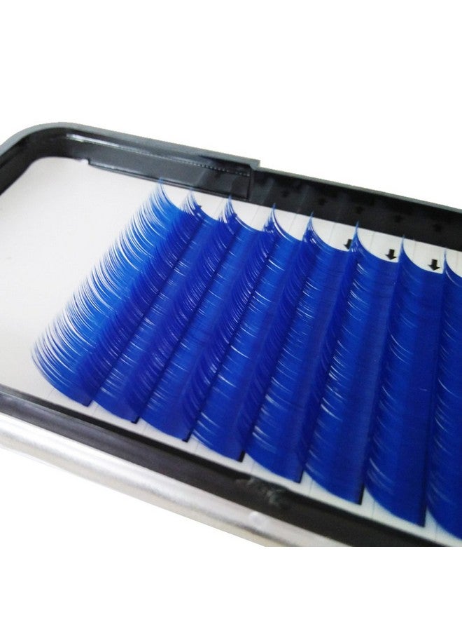 1Case，813Mm Available，Blue Color Volume Individual Eye Lashes Extension 0.07C Curl Grafted Soft Fake False Eyelashes (11Mm)