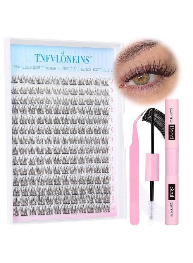 Natural Lash Extension Kit 168Pcs Lash Clusters Kit Wispy Eyelash Extensions 912Mm Individual Lashes Extensions With Bond And Seal Lash Glue And Eyelash Extension Tweezers Diy At Home By Tnfvloneins