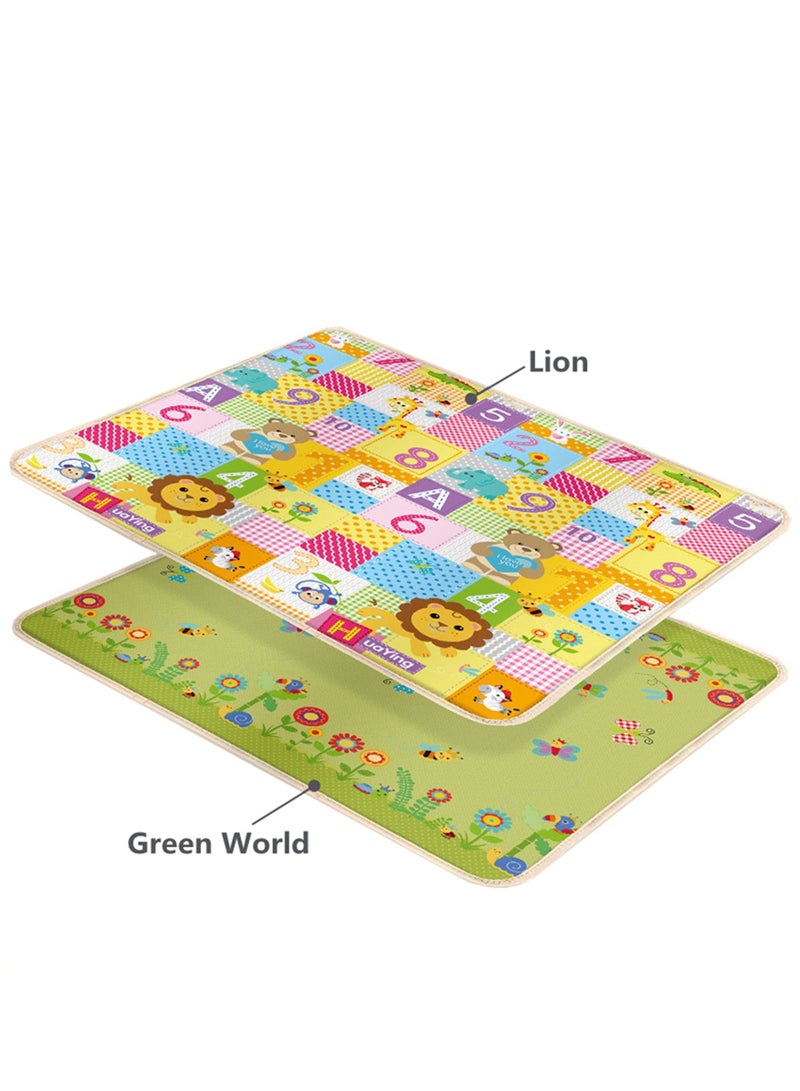 Baby Play Mat, 180 * 100cm Play Mat for Infants Non-Toxic Baby Rug Cushioned Baby Mat Waterproof Playmat Reversible Double-Sided Kindergarten Mat Kid Toddler Crawl Playmat