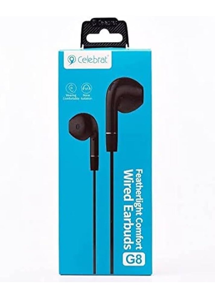 Celebrat G8 Wired Bass Stereo Earphone With Controler And Microphone