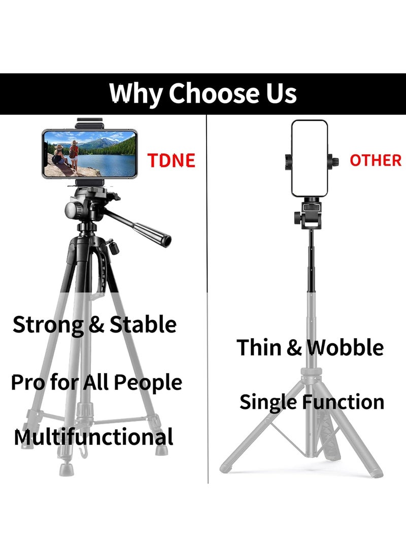360° Tripod For Mobile Phone Camera, 170 Cm Camera Stand With Carrying Bag, Wireless Remote Control And Mobile Phone Holder