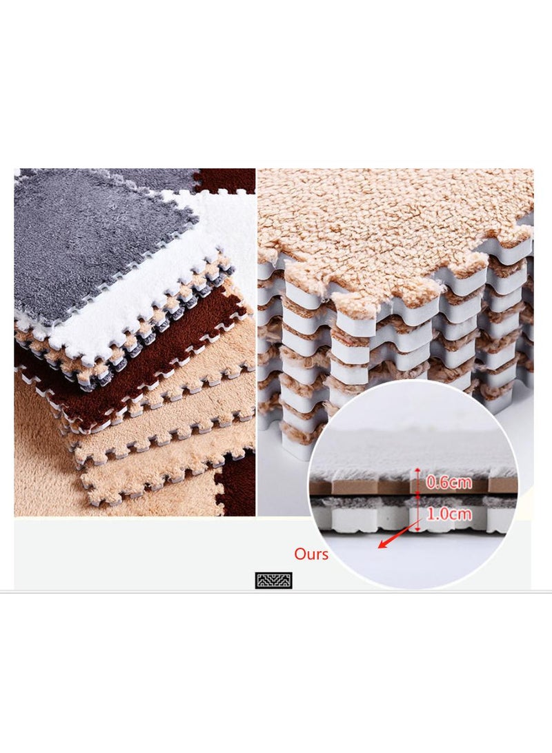 Foam Floor Mat Eva Plush Carpet Square Thickened Sports Game Mat Interlocking Carpet Plush Puzzle Soft Children'S Room Family Bedroom Living Room