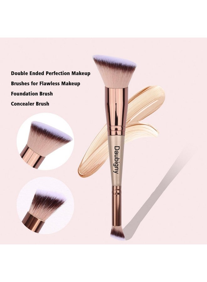 Makeup Brushes Dualended Angled Foundation Brush Concealer Brush Perfect For Any Look Premium Luxe Hair Rounded Taperd Flawless Brush Ideal For Liquidcreampowder Blending