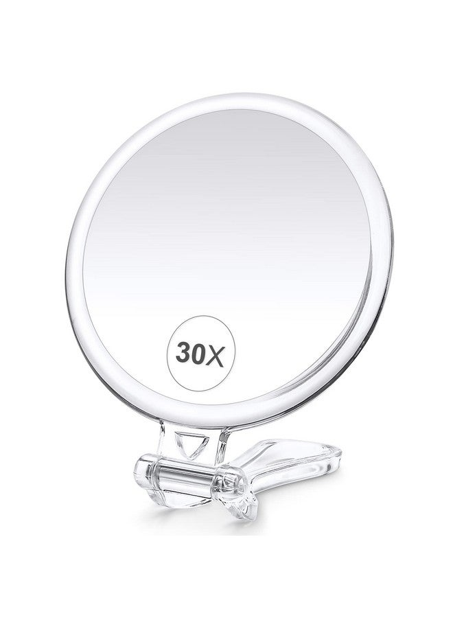 30X Magnifying Mirrormagnifying Mirror With Handle For Travel Mirrorhandheld Magnifying Mirror With Double Side 30X 1X Magnificationhandheld Mirror For Eyes Makeup 5 In