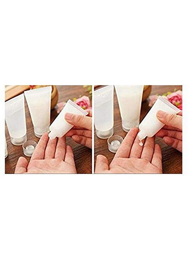 24Pcs Empty Refillable Transparent Plastic Portable Soft Squeezable Cosmetic Bottle Tube With Flip Lid For Storage Facial Cleaner Lotion Emulsion Shampoo Gel Toothpaste Sample Size 5Ml