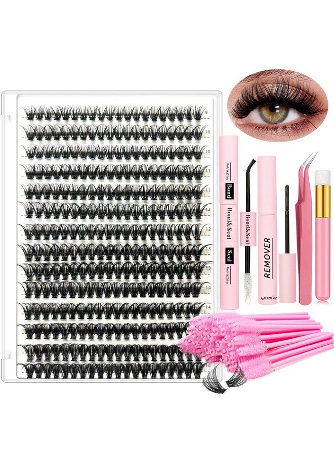 Diy Lash Extension Kit Individual Lashes Kit For Beginner At Home With 280 Pcs 916Mm Length 40D Curl Lash Clusters Lash Bond And Seal Glue Remover Tweezers Lash Applicator Tool