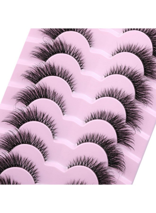 Lashes Natural Look Clear Band Cat Eye False Eyelashes Zanlufly Fluffy Mink Fox Eye Lashes Wispy 6D Volume Durl Lashes Strip Eyelash Extension Look