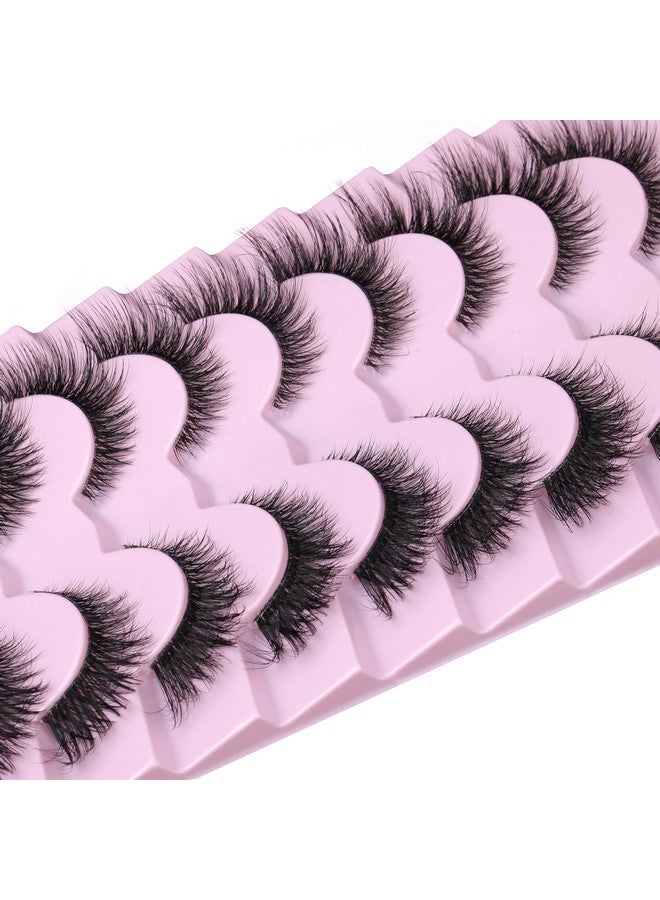 Lashes Natural Look Clear Band Cat Eye False Eyelashes Zanlufly Fluffy Mink Fox Eye Lashes Wispy 6D Volume Durl Lashes Strip Eyelash Extension Look