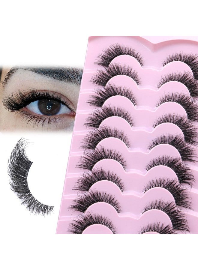 Lashes Natural Look Clear Band Cat Eye False Eyelashes Zanlufly Fluffy Mink Fox Eye Lashes Wispy 6D Volume Durl Lashes Strip Eyelash Extension Look