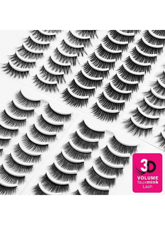 False Eyelashescat Eye Mink Lashes 50 Pairs Super Value Pack 5 Stylish Styles Volume 3D Faux Mink Lashes Curly & Fullfake Eyelashes Natural Lookeye Lashes Sets Pack