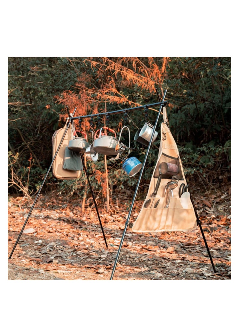 Tria ngle Storage Bag, Pouch Camping Tool Organizer, Picnic Cutlery Pouch Tableware Barbecue Accessories Hanging Bag Multifunction Oxford Cloth