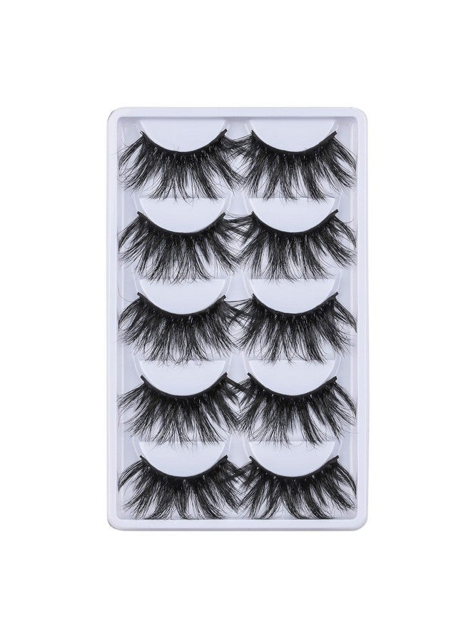 Mink Lashes 25Mm False Eyelashes Lasgoos Siberian Luxurious Soft Cross Thick Very Long Wedding Dram Party 5 Pairs Pack 3D Fake Eye Lashes (E875)