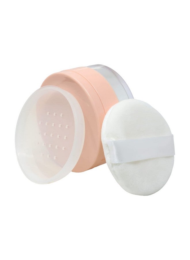 Capacity 20G(0.7Oz) Empty Reusable Makeup Powder Container With Sponge Powder Puffsifter And Mirrorplastic Loose Powder Compact Containerrefillable Powder Box Case (Pink)