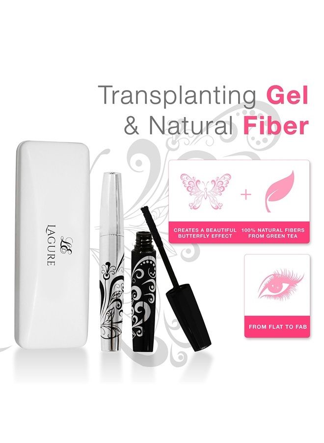 400x Silk Fiber Lash Mascara - Best for Thickening & Lengthening Eyelashes - Premium Quality, Last All Day, Waterproof, Smudge proof, Hypoallergenic - Includes Carry Case