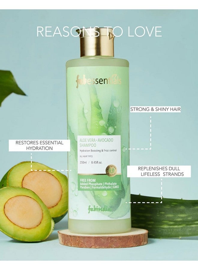 Aloe Vera Avocado Shampoo Enriched With Vitamin E Hydration Boosting & Frizz Control Ph 5.5 Replenishes Dull Lifeless Strands & Restores Hydration 250 Ml