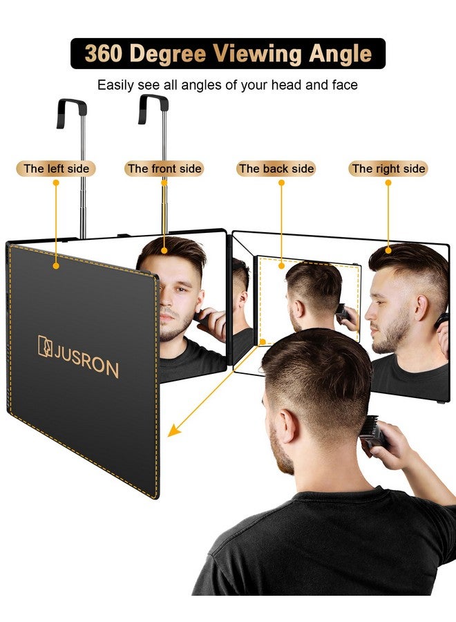 3 Way Mirror For Self Hair Cutting360 Trifold Barber Mirrors 3 Sided Makeup Mirror To See Back Of Headused For Hair Coloringbraidinggood Gifts For Men Women (Without Led)