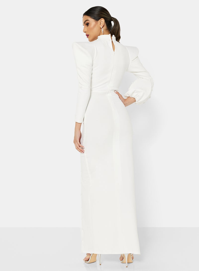 Slit Bodycon Dress white