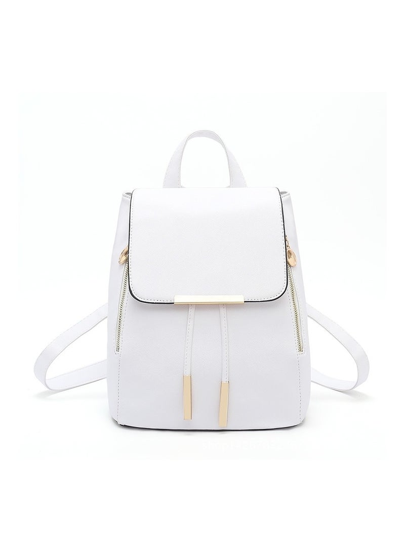 Faux Leather School Backpack