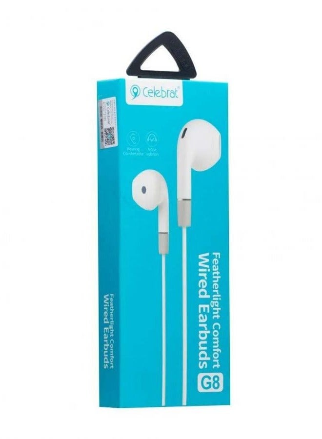 Celebrat G8 Wired Bass Stereo Earphone With Controler And Microphone