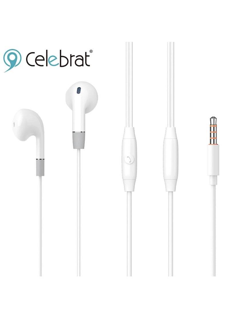 Celebrat G8 Wired Bass Stereo Earphone With Controler And Microphone