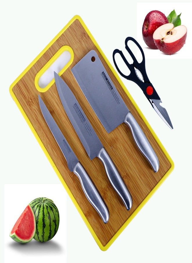 Knife Set with Cutting Board Blades with High Stainless Steel Kitchen Knives Sets Ideal for chopping slicing