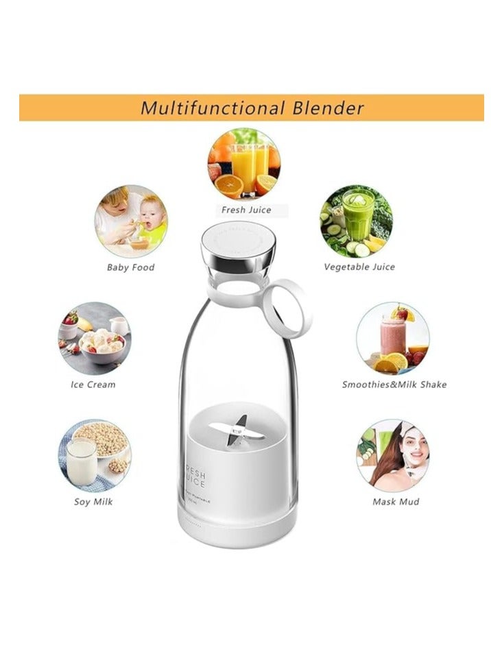 Portable Electric Juicer, 300ML Portable Blender Mini Smoothie Maker with 8 Stainless Steel Blades, USB Rechargeable Juicer Mixer Fruit Food Blender