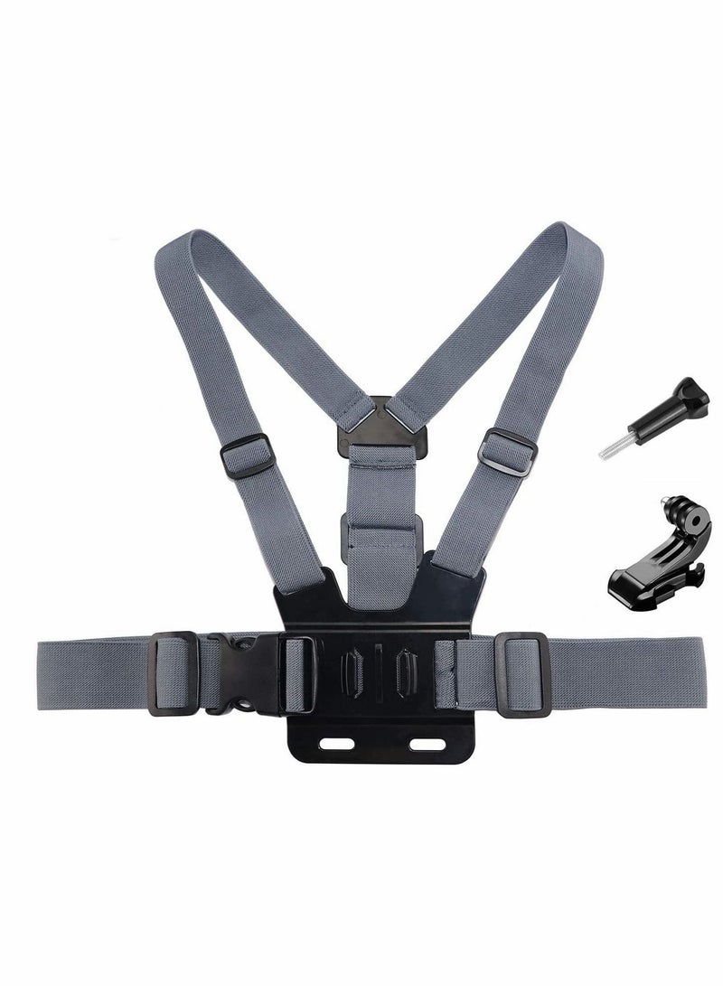 Camera Chest Mount Strap Harness Fit for AKASO DJI Osmo Adjustable Chesty Elastic Cell Phone with Sports Installation Bracket kit