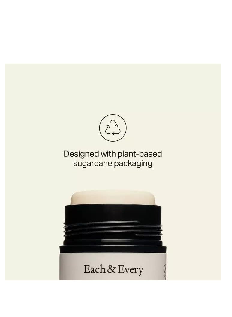 Each & Every 2 pack natural aluminum free deodorant for sensitive skin with essential oils plant based packaging coconut & lime 2.5 ounce pack of 2