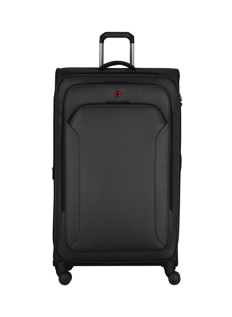 Wenger Vibrave 81cm Large Softcase 4 Double Wheel Expandable Check-In Luggage Trolley Black - 612555