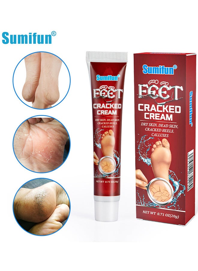 Foot Cracked Cream, Anti-Cracking Moisturizing Foot And Hand Cream Beauty, Intensive Foot Repair Cream, Skin Healing Ointment For Cracked Heels And Dry Feet 20G